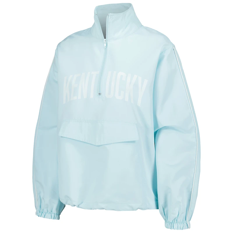 Women's Lusso Light Blue Kentucky Wildcats Parker Quarter-Zip Rain Tech Jacket