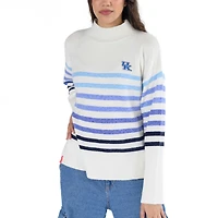 Pull oversize à col montant et rayures Simone pour femme de Lusso White Kentucky Wildcats