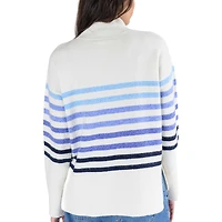 Pull oversize à col montant et rayures Simone pour femme de Lusso White Kentucky Wildcats