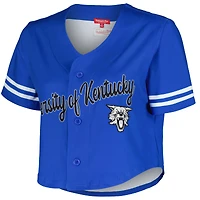Chemise boutonnée courte à col en V Vault Royal Kentucky Wildcats de Mitchell & Ness pour femmes
