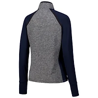 Women's Navy/Heather Gray Kentucky Wildcats Finalist Raglan Quarter-Zip Jacket