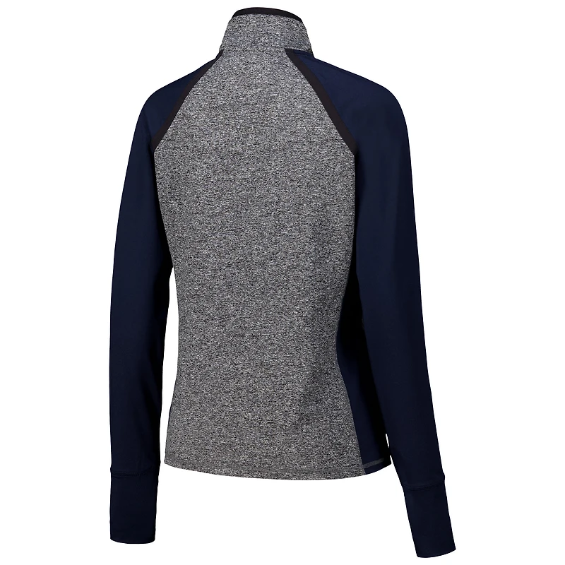 Women's Navy/Heather Gray Kentucky Wildcats Finalist Raglan Quarter-Zip Jacket