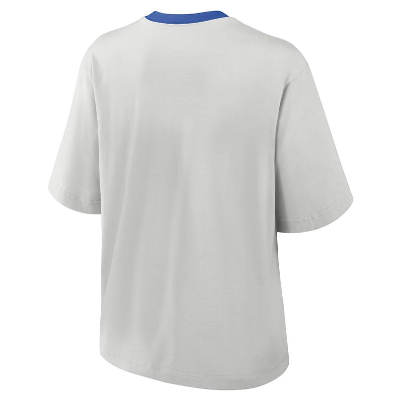 T-shirt Nike gris Kentucky Wildcats Legacy Arch Script Boxy pour femme