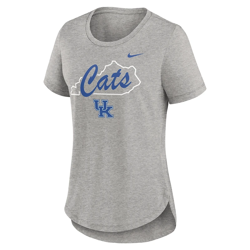 Women's Nike Heather Gray Kentucky Wildcats Local Campus Location Mantra Tri-Blend T-Shirt