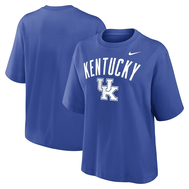 T-shirt Nike Royal Kentucky Wildcats pour femme, coupe carrée, logo en arc