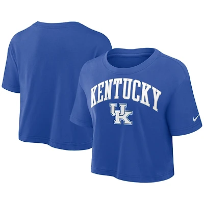 Women's Nike Royal Kentucky Wildcats Athletic Prep Arch Dri-FIT Cropped T-Shirt