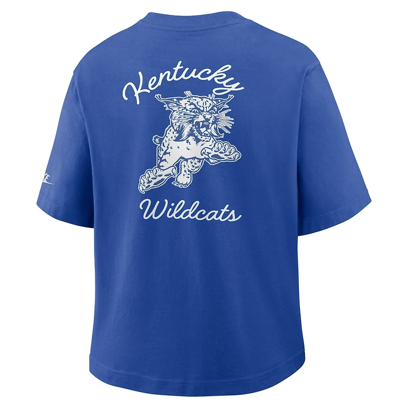 T-shirt Nike Royal Kentucky Wildcats Legacy Pocket Boxy pour femme