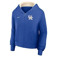 Women's Nike Royal Kentucky Wildcats Mantra Cropped Full-Zip Hoodie