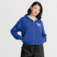 Women's Nike Royal Kentucky Wildcats Mantra Cropped Full-Zip Hoodie