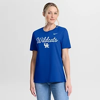 T-shirt Nike pour femme, logo Royal Kentucky Wildcats Script Mantra