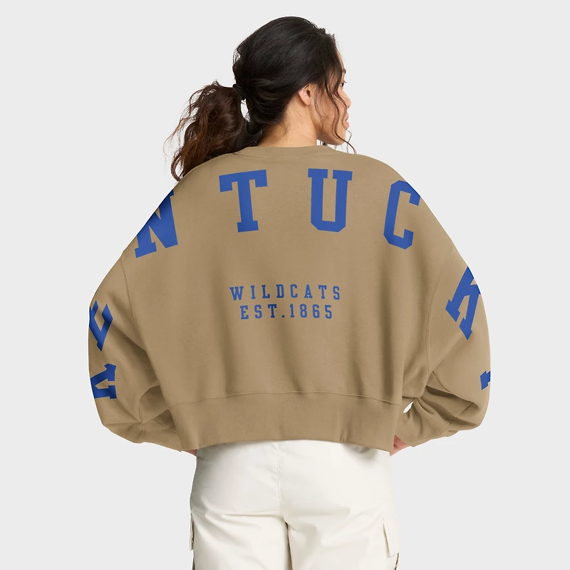 Women's Nike Tan Kentucky Wildcats Oversized Phoenix 2-Hit Pullover Sweatshirt