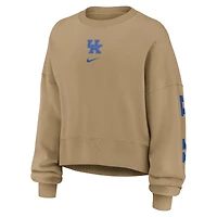 Sweat-shirt Nike Tan Kentucky Wildcats surdimensionné Phoenix 2-Hit pour femme
