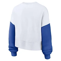 Women's Nike White Kentucky Wildcats Oversized Color-Block Pullover Sweatshirt