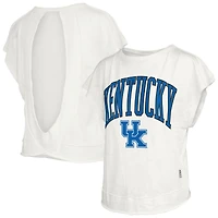 Women's Pressbox  Cream Kentucky Wildcats Nelson Movement Open Back Slub T-Shirt