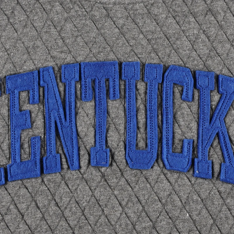 Sweat-shirt matelassé Pressbox Heather Charcoal Kentucky Wildcats Moose pour femme