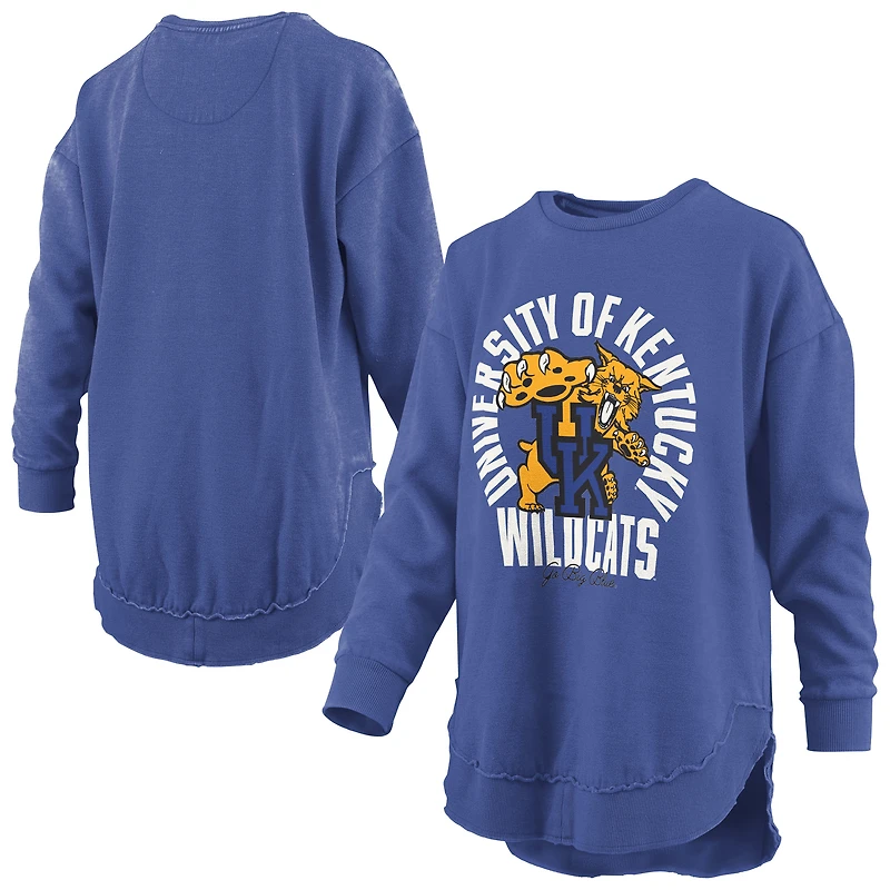 T-shirt à manches longues pour femmes Pressbox Royal Kentucky Wildcats Blitz