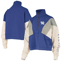 Sweat-shirt à fermeture éclair quart de tour pour femme Pressbox Royal Kentucky Wildcats Ferrara Color Block