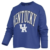 T-shirt à manches longues et coupe carrée pour femme, modèle Royal Kentucky Wildcats de Pressbox.