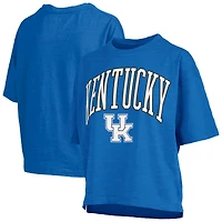 Women's Pressbox Royal Kentucky Wildcats Nelson Arch Over Logo Waist Length Oversized Slub T-Shirt