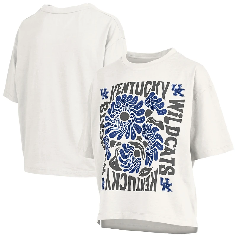 Women's Pressbox White Kentucky Wildcats Elena Oversized Slub T-Shirt