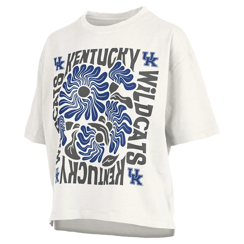 T-shirt oversize en jersey flammé blanc Pressbox Kentucky Wildcats Elena pour femme
