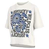 T-shirt oversize en jersey flammé blanc Pressbox Kentucky Wildcats Elena pour femme
