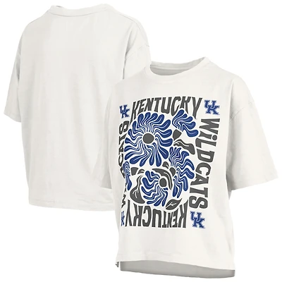 T-shirt oversize en jersey flammé blanc Pressbox Kentucky Wildcats Elena pour femme