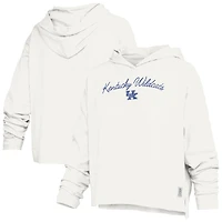 Women's Pressbox  White Kentucky Wildcats Faye Long Sleeve Hooded Slub T-Shirt