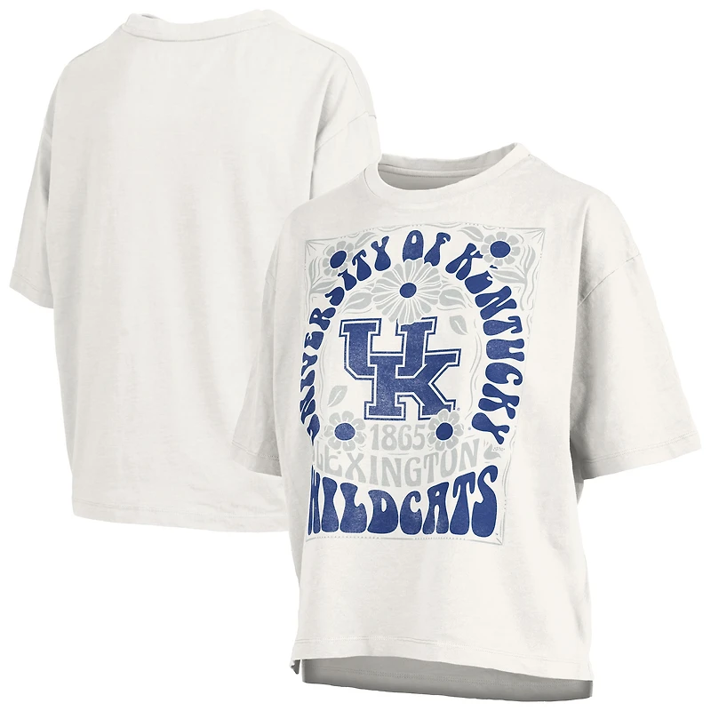 T-shirt oversize en jersey flammé blanc Pressbox Kentucky Wildcats Harmony pour femmes