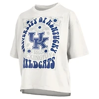 Women's Pressbox White Kentucky Wildcats Harmony Oversized Slub T-Shirt