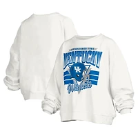 Sweat-shirt surdimensionné à logo rétro Janice pour femme Pressbox White Kentucky Wildcats