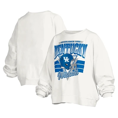 Sweat-shirt surdimensionné à logo rétro Janice pour femme Pressbox White Kentucky Wildcats