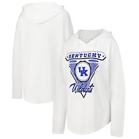 Women's Pressbox White Kentucky Wildcats San Bruno Hoodie Long Sleeve T-Shirt
