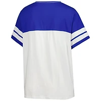 T-shirt à encolure en V pour femme Profile White/Royal Kentucky Wildcats Plus Field Game