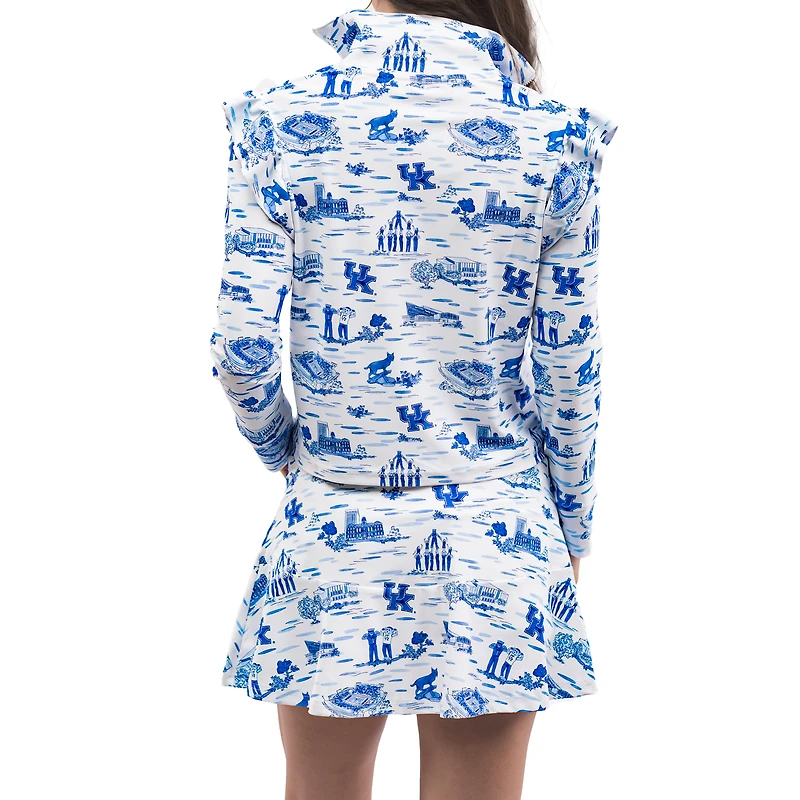 Haut à fermeture éclair quart de tour Smith & Quinn pour femme, bleu royal/blanc, Kentucky Wildcats, Tailgate Grayson