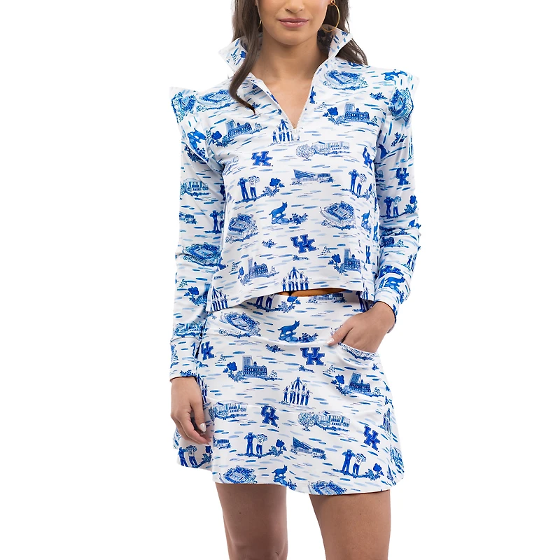 Women's Smith & Quinn Royal/White Kentucky Wildcats Tailgate Grayson Quarter-Zip Top