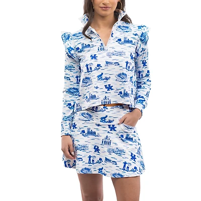 Women's Smith & Quinn Royal/White Kentucky Wildcats Tailgate Grayson Quarter-Zip Top