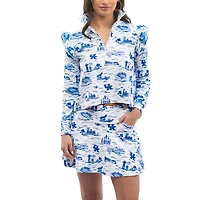 Women's Smith & Quinn  Royal/White Kentucky Wildcats Tailgate Grayson Quarter-Zip Top
