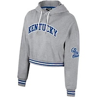 Sweat à capuche court scintillant pour femmes, gris chiné, Kentucky Wildcats, The Wild Collective
