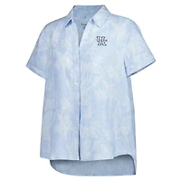 Women's Tommy Bahama Light Blue Kentucky Wildcats Legacy Leaves Camp Button-Up Shirt