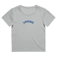 T-shirt court côtelé gris Uscape Apparel pour femme, motif Kentucky Wildcats brodé à l'envers