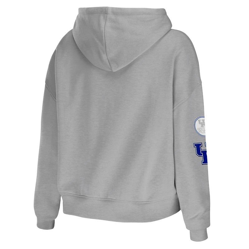 Sweat à capuche court pour femme WEAR by Erin Andrews gris Kentucky Wildcats
