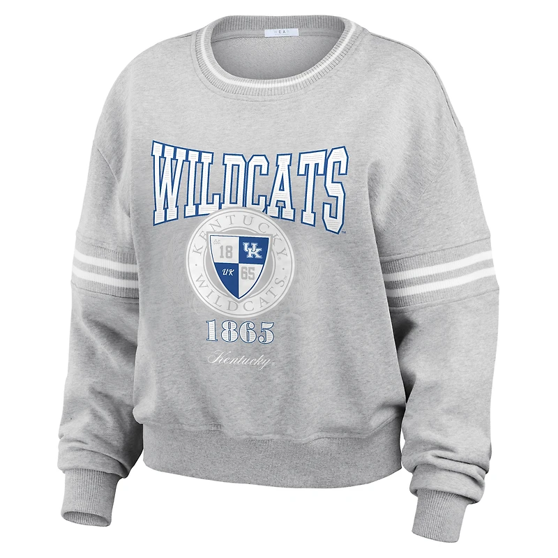 Pull à rayures classique gris chiné pour femme WEAR by Erin Andrews Kentucky Wildcats