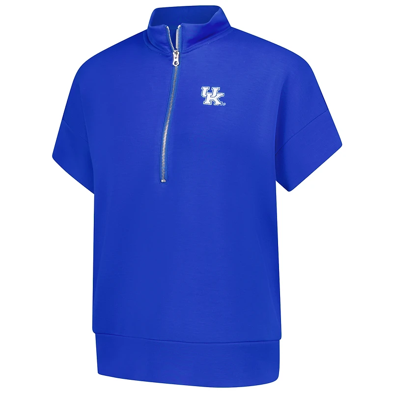 Women's ZooZatz Royal Kentucky Wildcats Tri-Blend Quarter-Zip Flowy Top