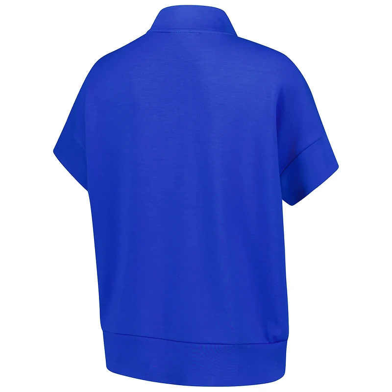 Women's ZooZatz Royal Kentucky Wildcats Tri-Blend Quarter-Zip Flowy Top