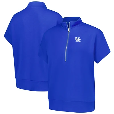 Women's ZooZatz Royal Kentucky Wildcats Tri-Blend Quarter-Zip Flowy Top