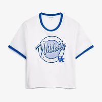 Women's ZooZatz  White Kentucky Wildcats Retro Ringer Tri-Blend T-Shirt