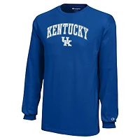 Youth Champion Royal Kentucky Wildcats Arch Over Logo Long Sleeve T-Shirt