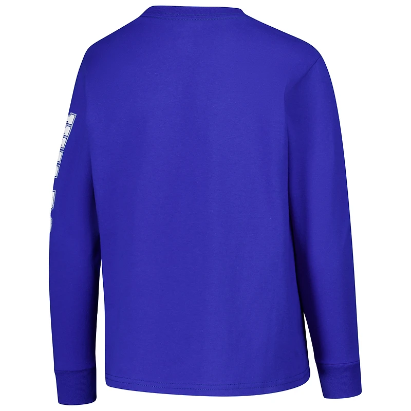 T-shirt à manches longues avec logo vieilli Royal Kentucky Wildcats, champion des jeunes