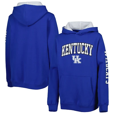 Youth Colosseum  White Kentucky Wildcats 2-Hit Pullover Hoodie